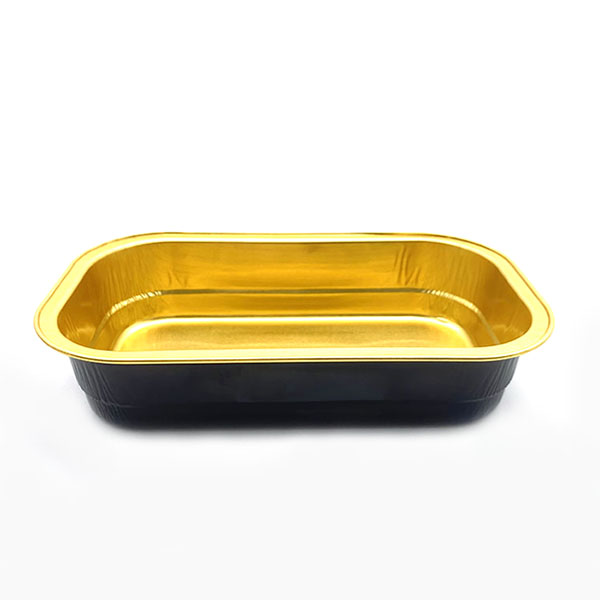 长方形300ML黑金铝箔餐盒